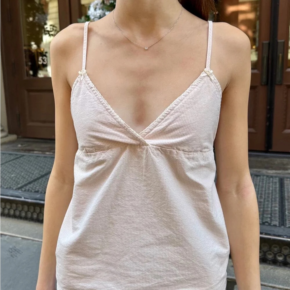 Brandy Melville Edith Tank Cream Tie Front Camisole